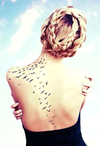 Inspiring Flock of Birds Tattoo Idea