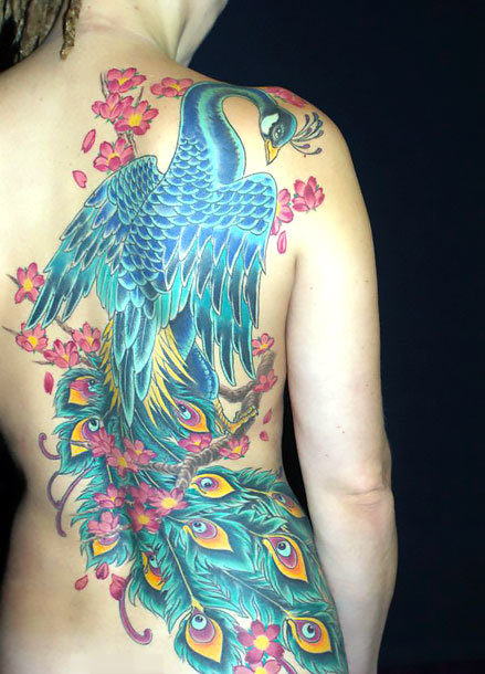 Japanese Peacock Tattoo Idea