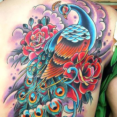 Japanese Style Peacock Tattoo