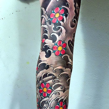 Japanese Water Sleeve Tattoo