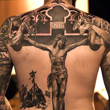 Jesus on Back for Men Tattoo