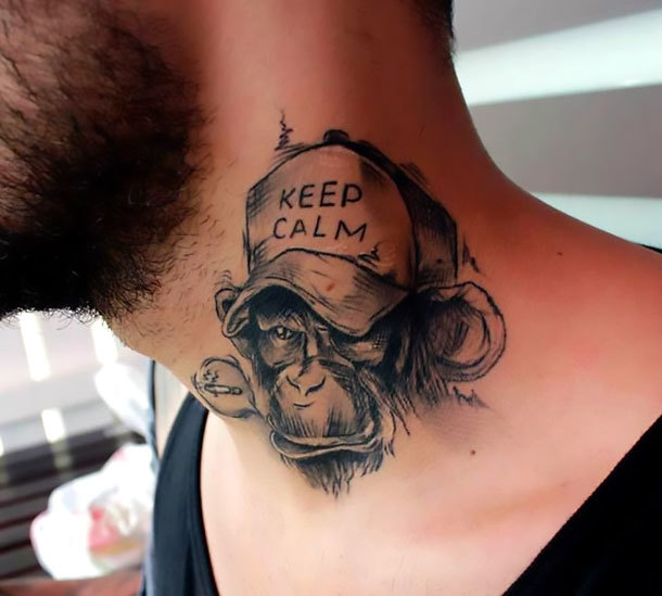 Keep Calm Monkey Tattoo Idea