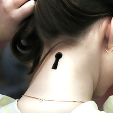 Key Hole on Neck for Girls Tattoo