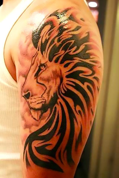 Lion on Arm for Men Tattoo Idea