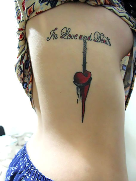 Love and Death on Ribs Tattoo Idea
