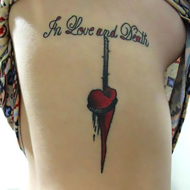 Love and Death on Ribs Tattoo