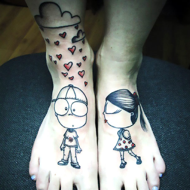 Love Feet Tattoo Idea