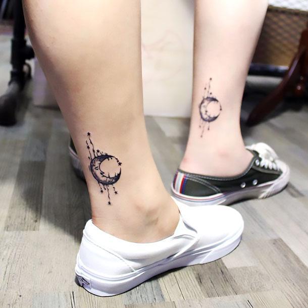 Ankle Moon for Friends Tattoo Idea