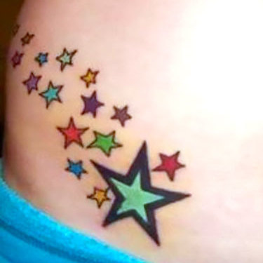Stars on Hip Tattoo