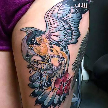 Lovely Hawk Tattoo