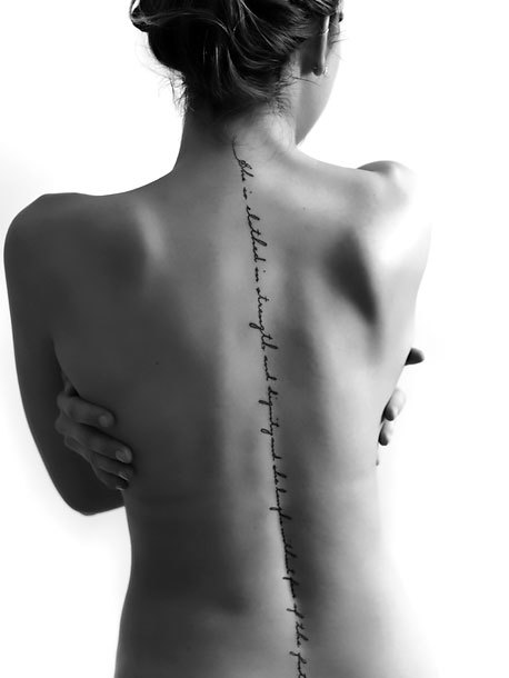 Lovely Spine Tattoo Idea