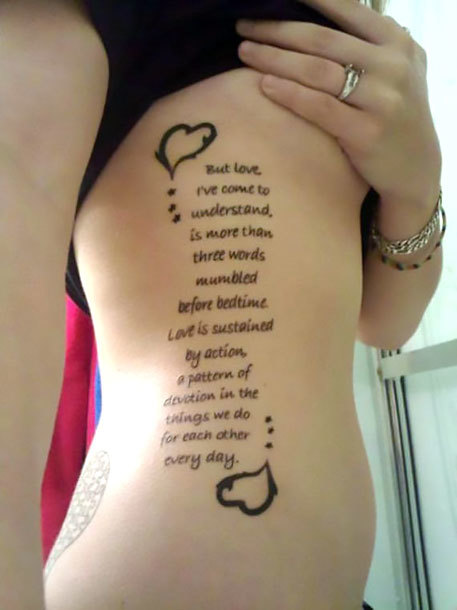 33 Beautiful Side Rib Quotes Tattoos
