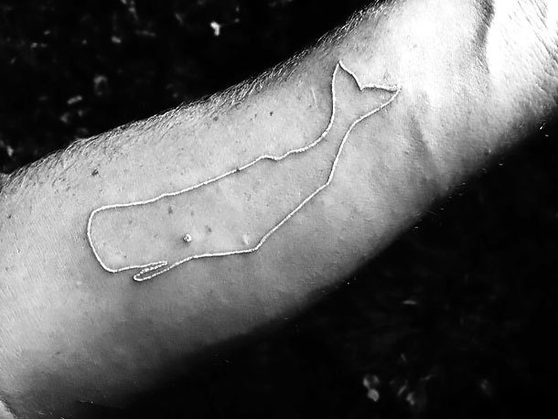 White Ink Whale Tattoo Idea