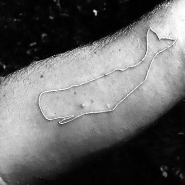 White Ink Whale Tattoo