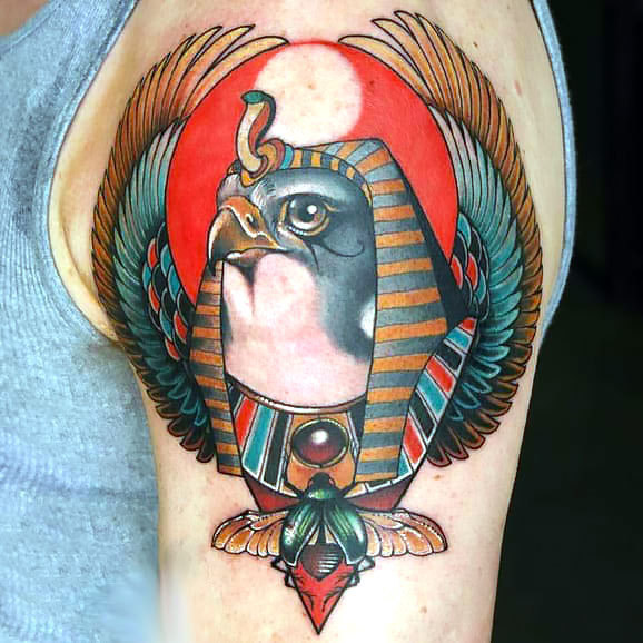 Egyptian Hawk Tattoo Idea