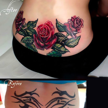 Lower Back Cover Up Tattoo