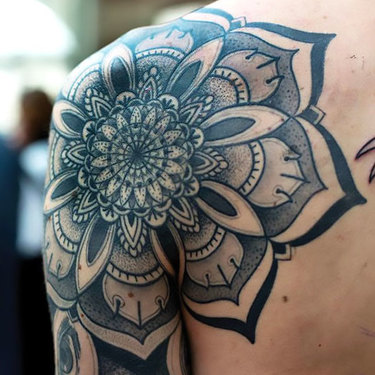 Mandala on Shoulder Tattoo