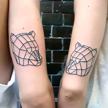 Matching Bear Heads Tattoo