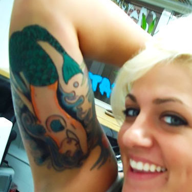 Mermaid on Bicep Tattoo