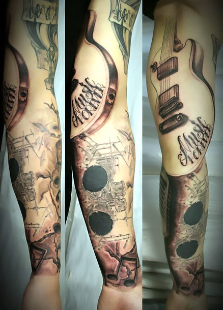 Music Sleeve Tattoo Idea