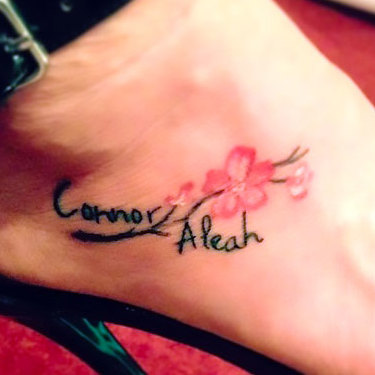 Name on Foot Tattoo