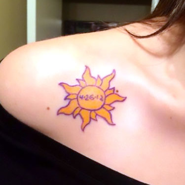 Sun Tattoo on Collar Bone for Girls Tattoo