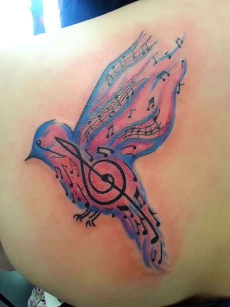 Nice Blue Songbird Tattoo Idea