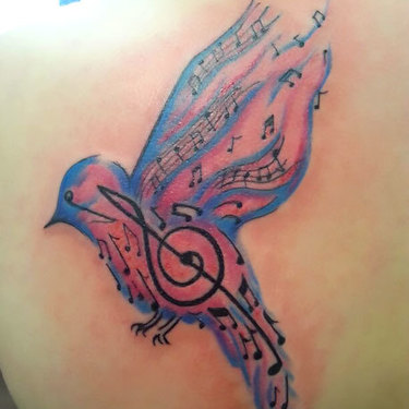 Nice Blue Songbird Tattoo