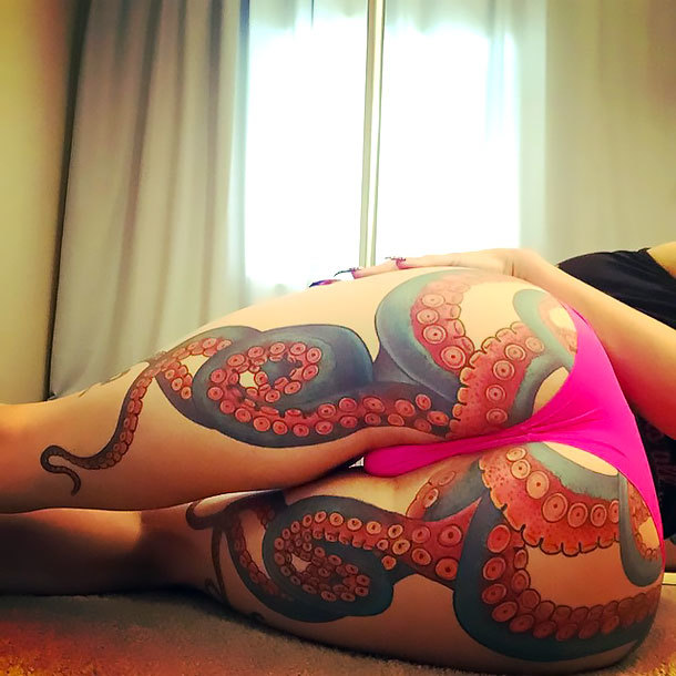 Octopus on Butt Tattoo Idea