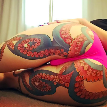Octopus on Butt Tattoo
