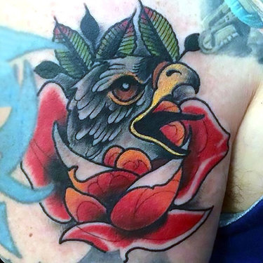 Old School Hawk Head Tattoo