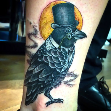 Old School Raven Tattoo