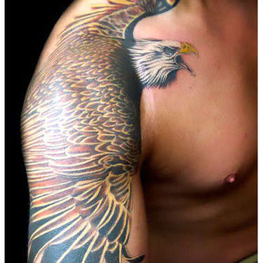 Realistic Eagle Tattoo on Shoulder Tattoo