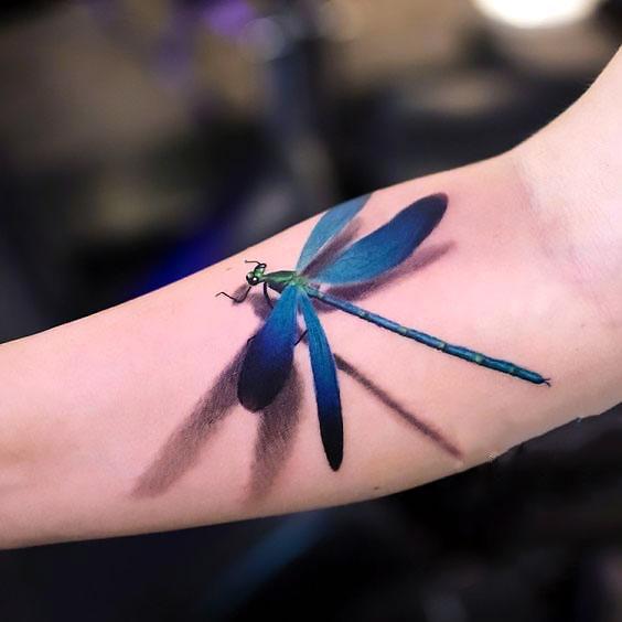 3D Dragonfly Tattoo Idea