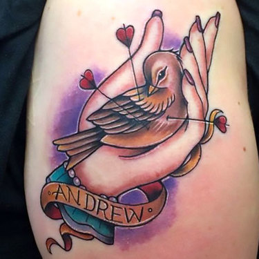 Traditional Dead Sparrow Tattoo
