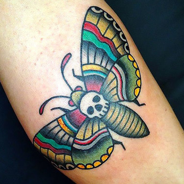 Traditional Moth Tattoo