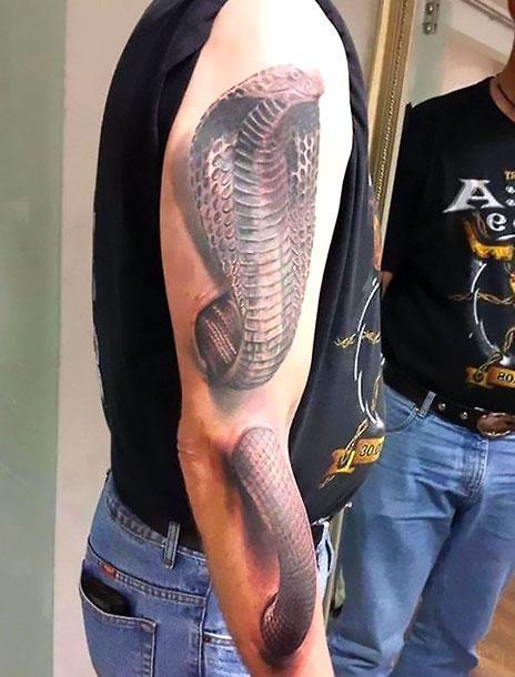 3D King Cobra Tattoo Idea