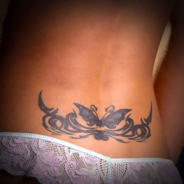 Tramp Stamp Butterfly Tattoo