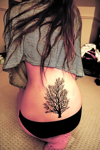 Tree on Lower Back Tattoo Idea