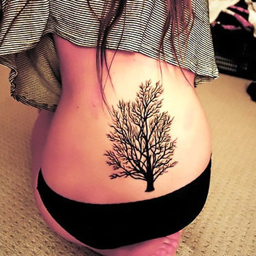 Tree on Lower Back Tattoo