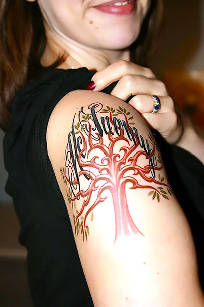 Tree on Shoulder for Women Tattoo Idea