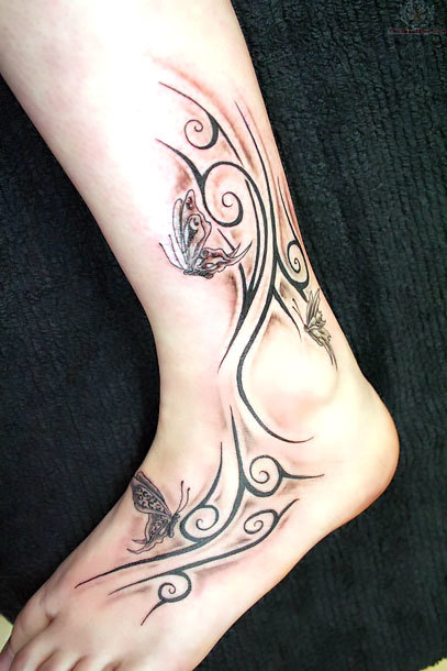 Tribal Ankle Tattoo Idea