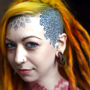 Tribal Head for Girl Tattoo