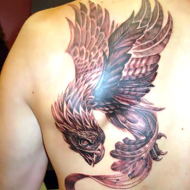Original Phoenix on Shoulder Blade Tattoo