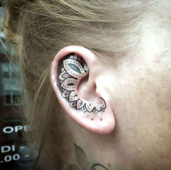 Ornate Ear Tattoo Idea