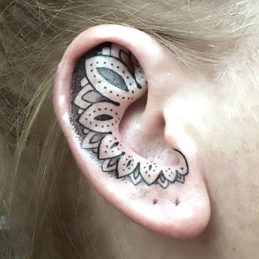 Ornate Ear Tattoo