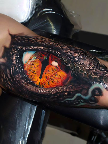 Realistic Reptile Eye Tattoo Idea