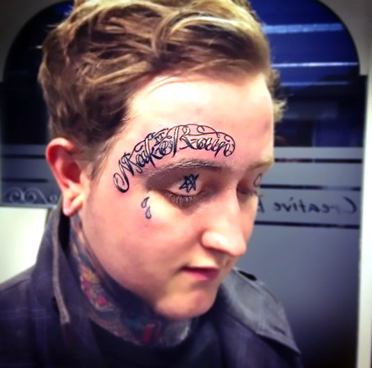 Face Lettering Tattoo Idea