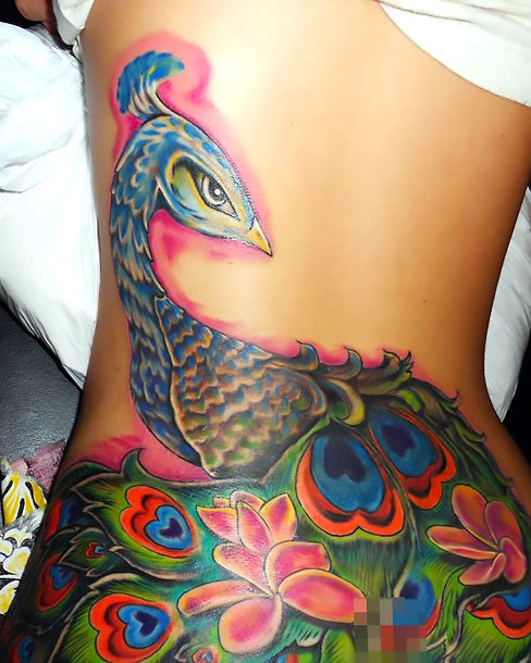 Peacock on Butt Tattoo Idea