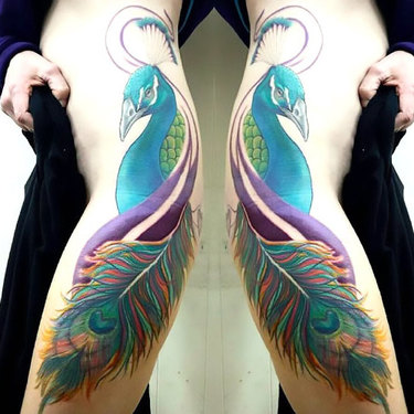 Peacock With Feather Tattoo